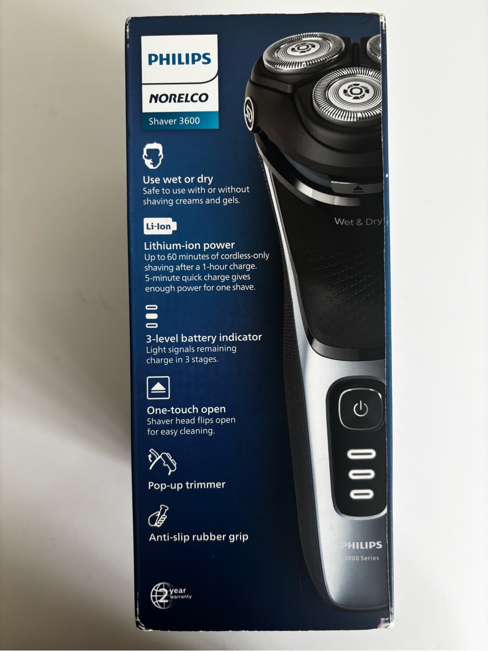 Philips Norelco 3600 Electric Wet/Dry Shaver Pop-up Trim- Open Box Store Return - Picture 4 of 12